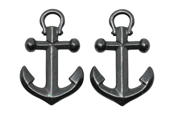 Black Plated 17.5x27.25mm Large Anchor Charm