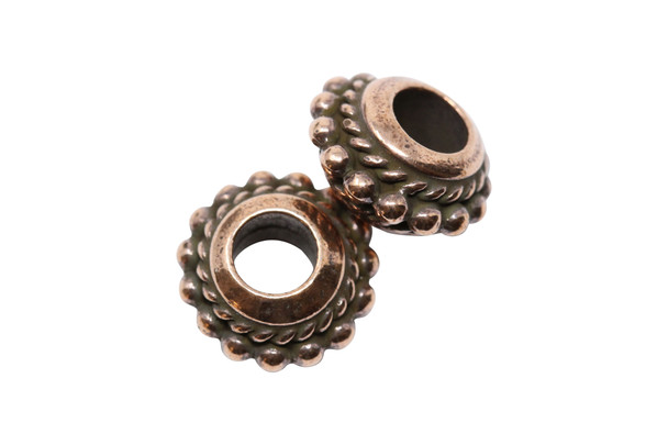 Copper Plated 5.75x10.75mm Beaded Twist Euro Bead