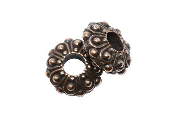 Copper Plated 5.5x12mm Casbah Euro Bead