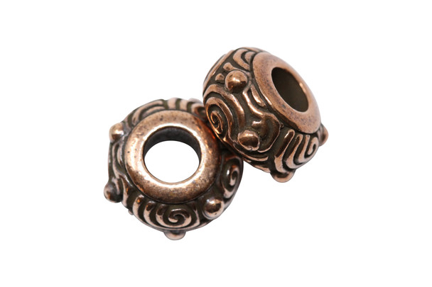 Copper Plated 6.25x12.25mm Spiral Euro Bead