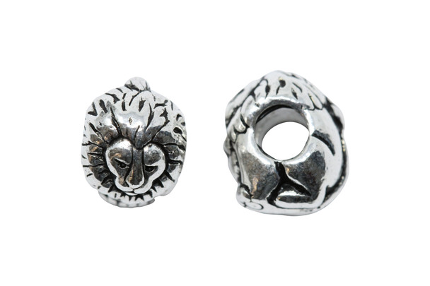 Lion Euro Bead - Silver Plated