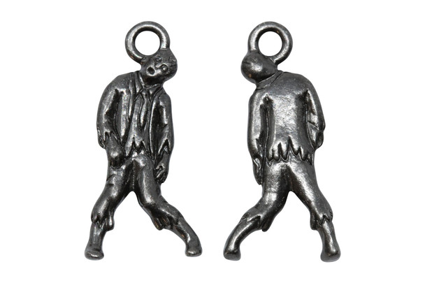 Black Plated 12.4x26mm Zombie Charm