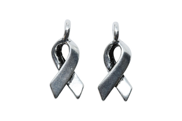 Silver Plated 7.25x17mm Awareness Ribbon Charm