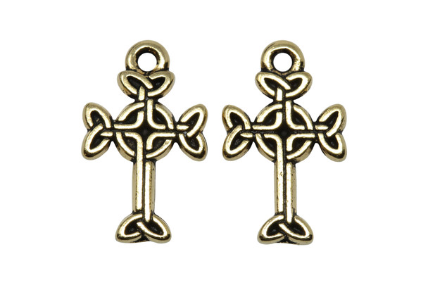 Gold Plated 11.25x18.5mm Medium Celtic Cross Charm