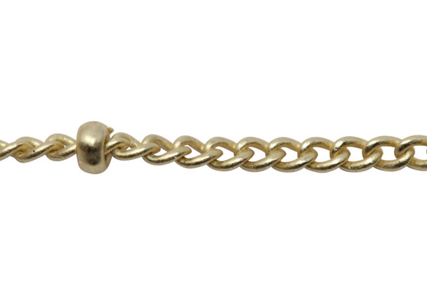 Satin Hamilton 2mm Satellite Curb Chain - Sold By 6 inches