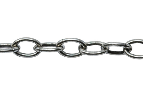 Antique Silver 6x4mm Cable Chain - Sold By 6 Inches