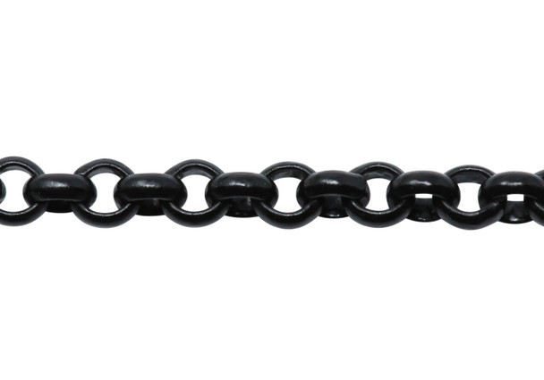 Matte Black 2mm Rolo Chain - Sold By 6 Inches