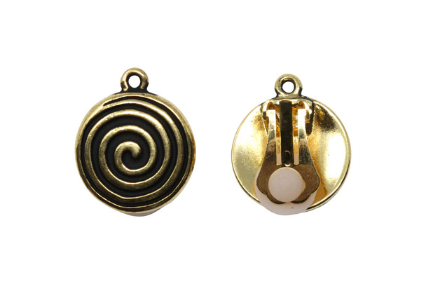 Spiral Clip On Earrings - Gold Plated - 1 Pair