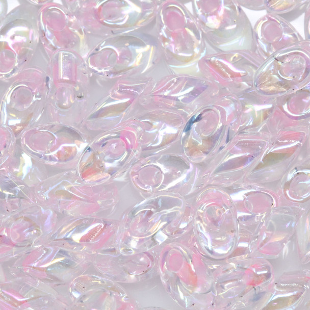 4x7mm Long Magatamas -- 2144 Crystal AB / Pink Lined