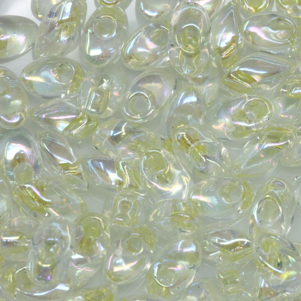 4x7mm Magatamas -- 2146 Crystal AB / Pale Yellow Lined