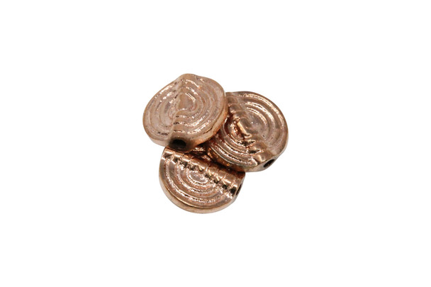 Rose Gold Plated Brass 11mm Spiral Flat Round