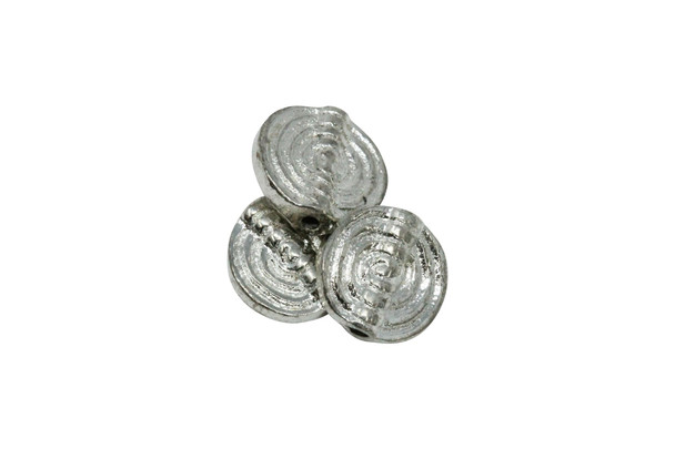 Silver Plated Brass Spiral 11mm Flat Round