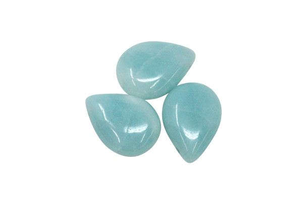 Dark Blue Amazonite Polished 13x18mm Pear - Top Drilled