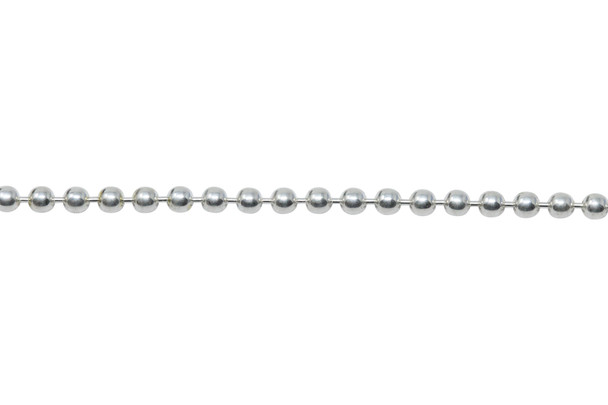 Sterling Silver 2mm Bead Chain - Sold By 6 Inches