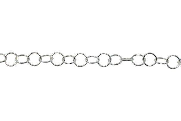 Sterling Silver 3.5mm Cable Chain - Sold By 6 Inches