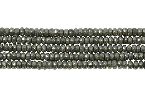 Pyrite Polished 2x4mm Faceted Rondelle