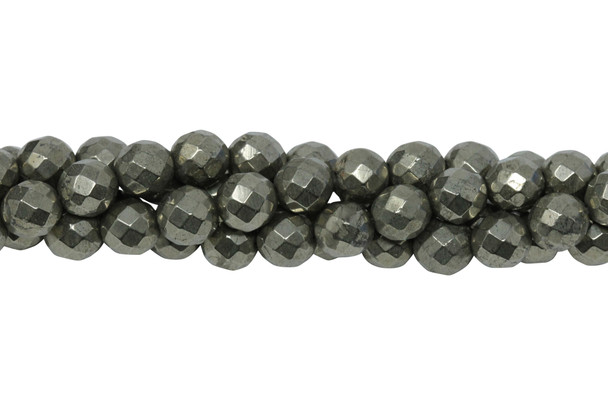 Pyrite Polished 8mm Faceted Round