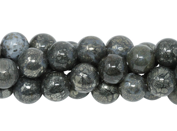 Pyrite in Crystal Polished 10mm Round