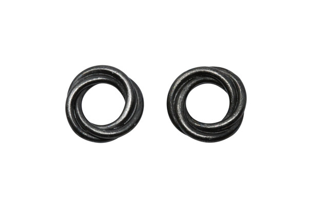 Black Plated 12mm Twisted Spacer Bead