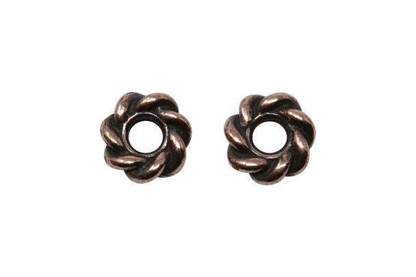 Copper Plated 8mm Large Hole Twist Bead