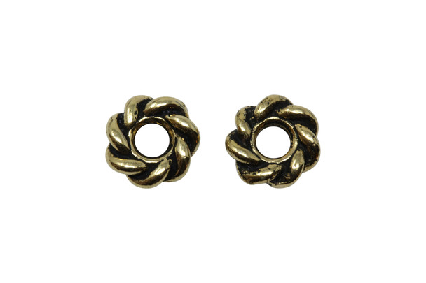 Gold Plated 8mm Large Hole Twist Bead