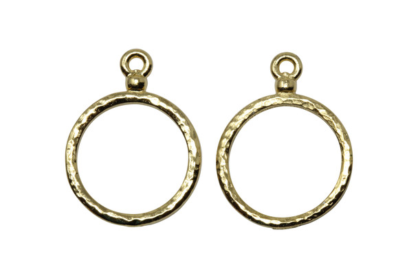 Stitch-around 18mm Hoop Charm - Gold Plated