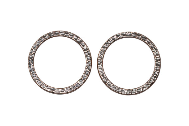 Hammertone 1-inch Ring - Copper Plated