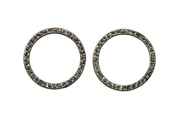Hammertone 1-inch Ring - Brass Plated