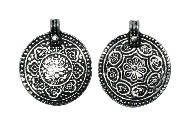 Silver Plated 26.3x31.5mm Eight Signs Charm