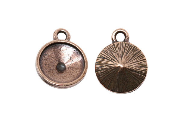 Plain 12mm Rivoli Bezel Drop - Copper Plated