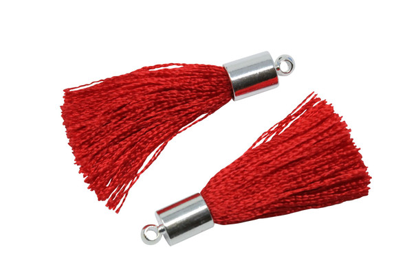 Crimson 27-30mm Tassel with Silver Cap