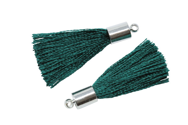 Emerald 27-30mm Tassel with Silver Cap