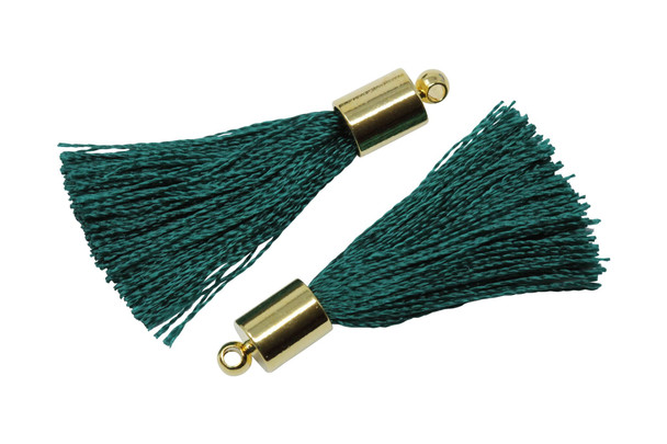 Emerald 27-30mm Tassel with Gold Cap