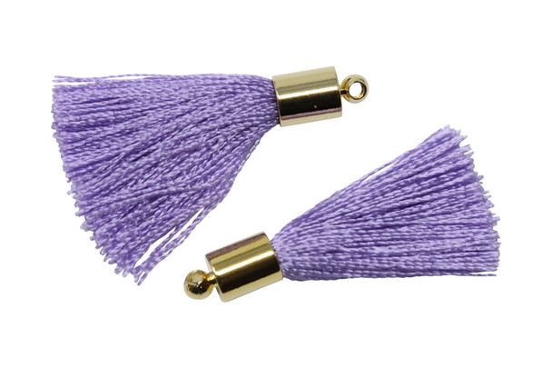 Lavender 27-30mm Tassel with Gold Cap