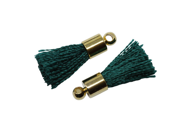 Emerald 17-20mm Tassel with Gold Cap