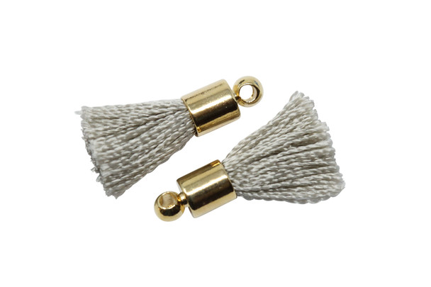 Grey 17-20mm Tassel with Gold Cap