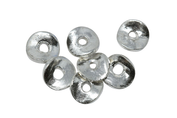 Hill Tribe Sterling Silver 7mm Wavy Disc Bead