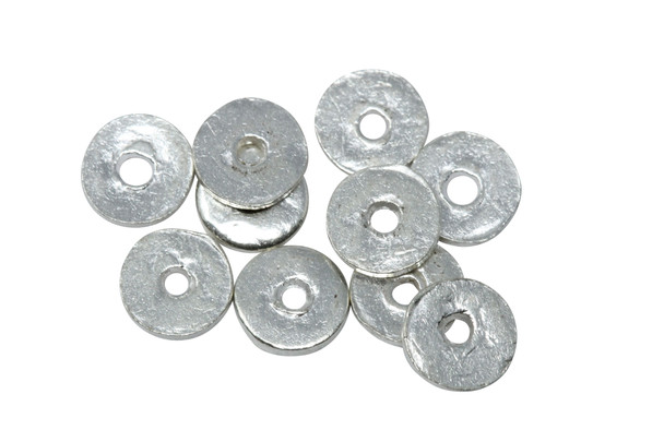 Hill Tribe Sterling Silver 7x1mm Disc Bead