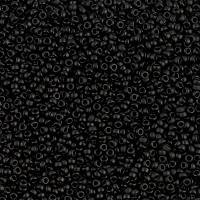 Size 15 Miyuki Seed Beads -- F401 Black Matte