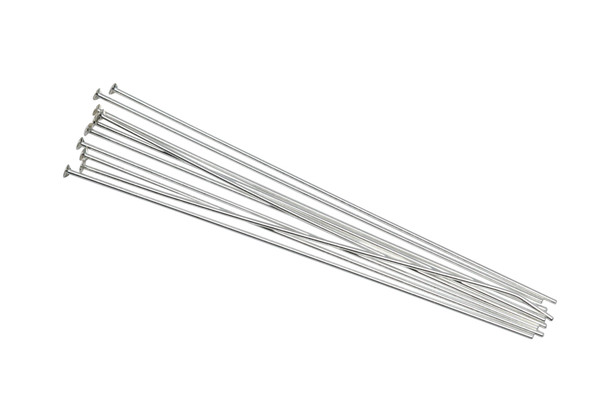 Sterling Silver 1.5" Long 26 Gauge Head Pins - 10 Pieces