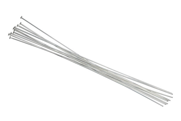 Sterling Silver 3" Long 24 Gauge Head Pins - 10 Pieces