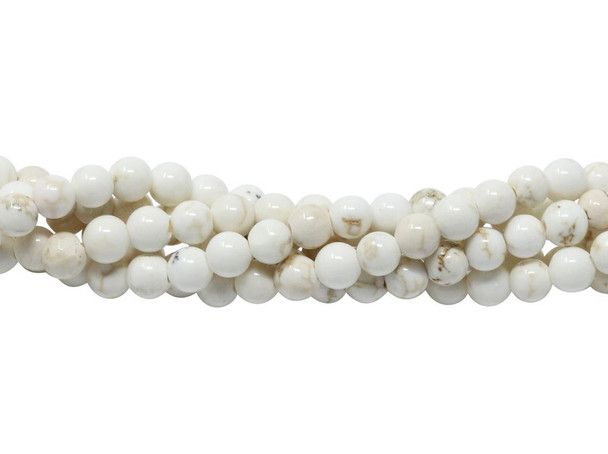 Howlite Natural Polished 4mm Round