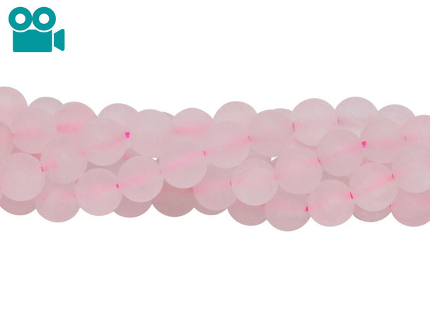 Rose Quartz Matte 6mm Round