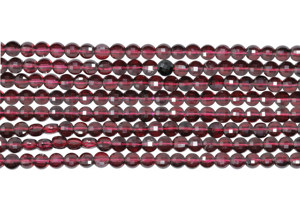 Garnet Grade AA Polished 4mm Faceted Coin