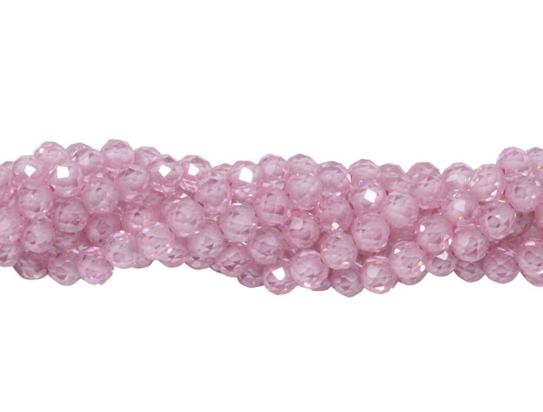 Pink Zircon CZ Grade AA Polished 3mm Faceted Round