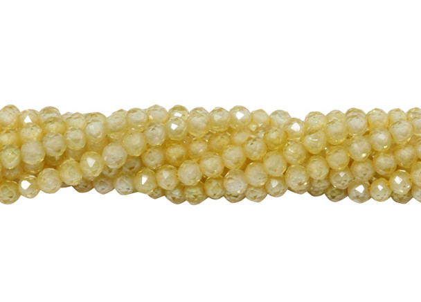 Yellow Zircon CZ Grade AA Polished 2mm Faceted Round