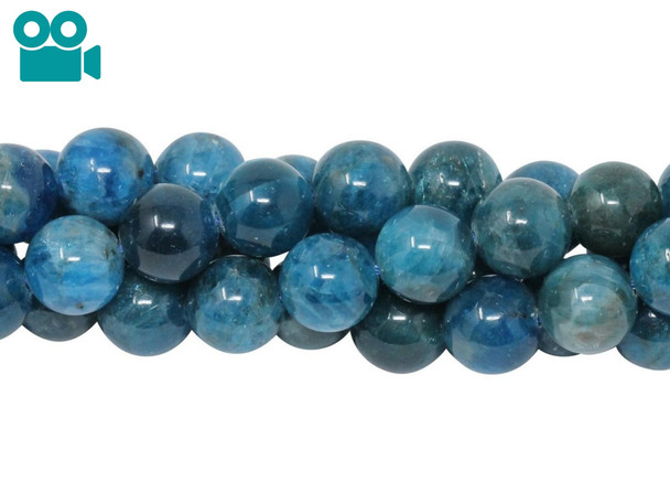 Apatite Polished 10mm Round - Dark Blue