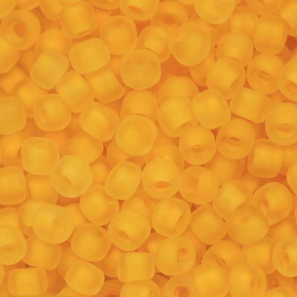 Size 8 Matsuno Seed Beads -- F202A Neon Crystal Matte / Tangerine Lined