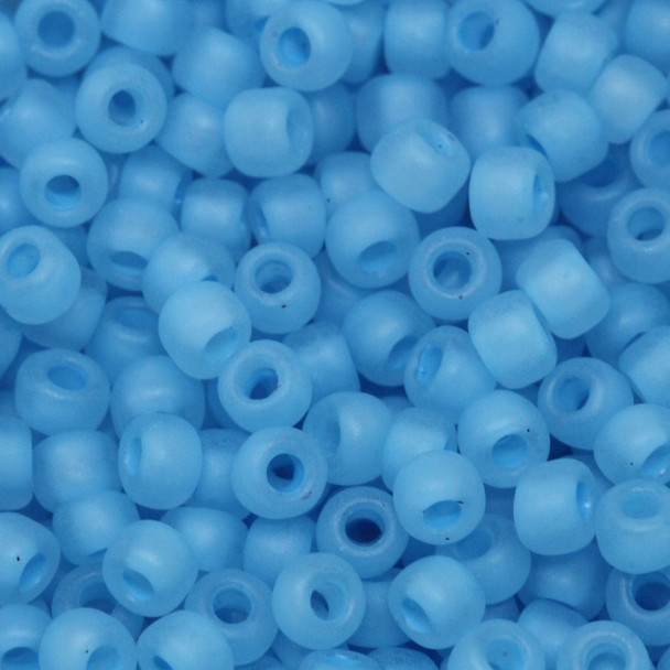 Size 8 Matsuno Seed Beads -- F221 Light Blue Frosted