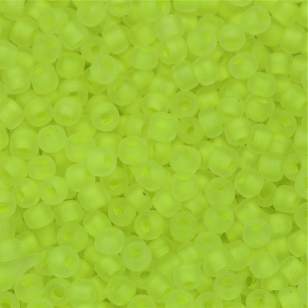 Size 11 Matsuno Seed Beads -- F206C Neon Crystal Matte / Bright Yellow Lined